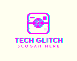 Glitch Photography Camera logo design