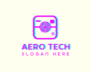 Glitch Photography Camera logo design