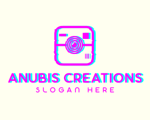 Glitch Photography Camera logo design