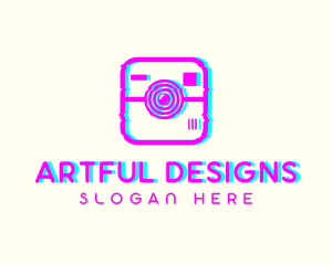 Glitch Photography Camera logo design