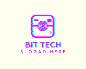 Glitch Photography Camera logo design