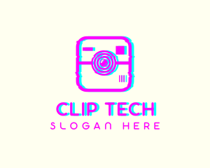 Glitch Photography Camera logo design