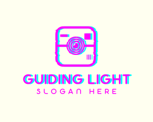 Glitch Photography Camera logo design