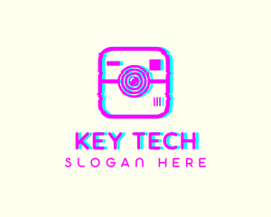 Glitch Photography Camera logo design