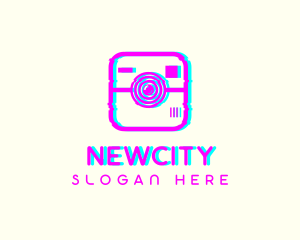 Glitch Photography Camera logo design