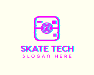 Glitch Photography Camera logo design