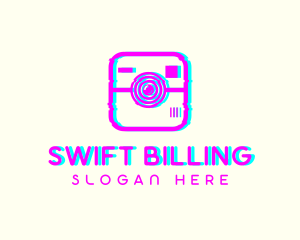 Glitch Photography Camera logo design