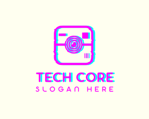 Glitch Photography Camera logo design