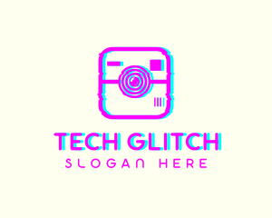 Glitch Photography Camera logo design