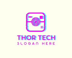 Glitch Photography Camera logo design