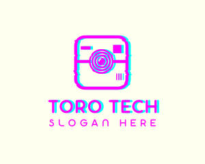 Glitch Photography Camera logo design