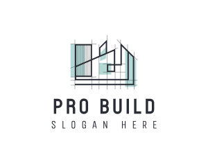 Building Blueprint Architecture logo design