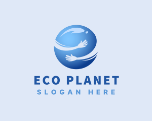 Hugging Planet Hands logo design