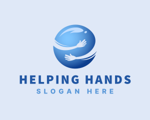 Hands - Hugging Planet Hands logo design