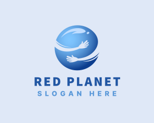 Hugging Planet Hands logo design