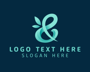 Ligature - Eco Leaf Ampersand logo design