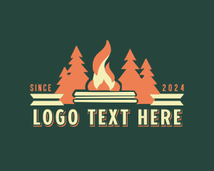 Forest - Outdoor Camp Bonfire logo design