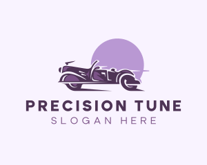 Tuning - Retro Fast Car logo design