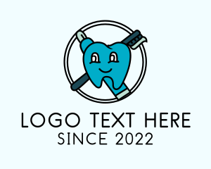 Toothpaste - Pediatric Dental Care Emblem logo design