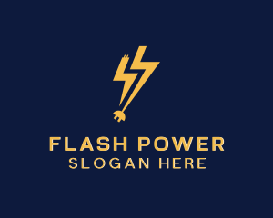 Electrical Lightning Socket logo design