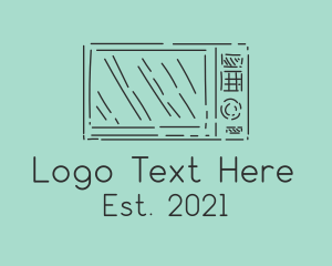 Gray - Microwave Appliance Drawing logo design