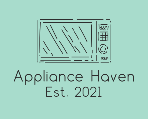 Microwave Appliance Drawing logo design