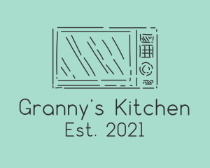 Microwave Appliance Drawing logo design