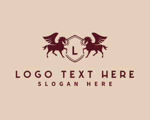 Horse - Pegasus Shield Firm logo design