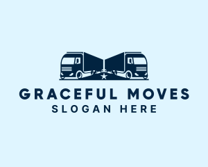 Blue Delivery Truck logo design