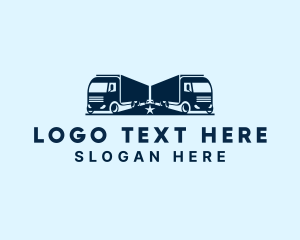 Transportation Service - Blue Delivery Truck logo design