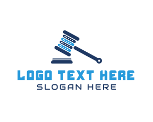 Web Hosting - Data Server Gavel logo design