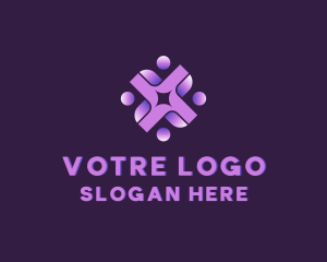 Teamwork - People Community Support logo design