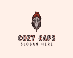 Hipster Beanie Monkey logo design