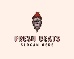 Hiphop - Hipster Beanie Monkey logo design