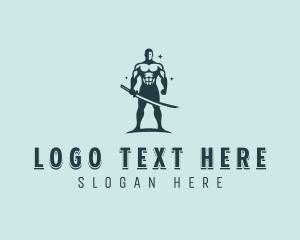 Strong - Strong Katana Warrior logo design