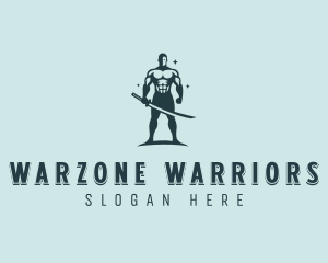 Strong Katana Warrior logo design