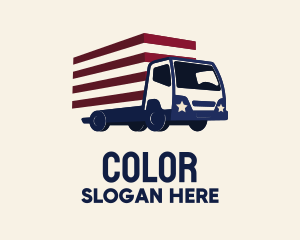 4th Of July - American Logistics Truck logo design