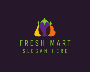 Grocery - Pear Eggplant Orange Grocery logo design