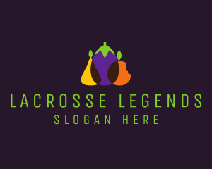 Pear Eggplant Orange Grocery logo design