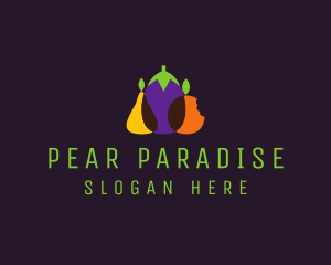 Pear - Pear Eggplant Orange Grocery logo design