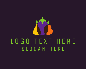 Homemade - Pear Eggplant Orange Grocery logo design