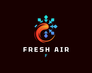 Hot Cold HVAC logo design