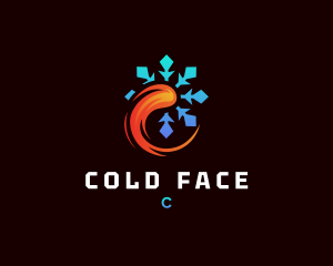 Hot Cold HVAC logo design