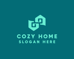 House - Green House Property logo design