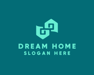 House - Green House Property logo design