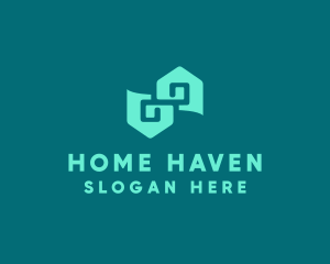 House - Green House Property logo design