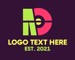 On - Neon N & O Monogram logo design