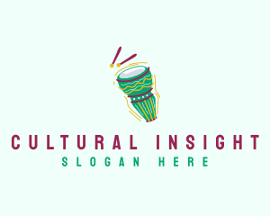 African Ethnic Drum logo design