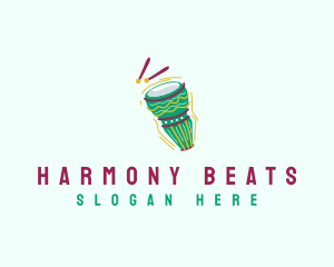 African Ethnic Drum logo design