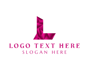 Geometric - Gradient Crystal Letter L logo design